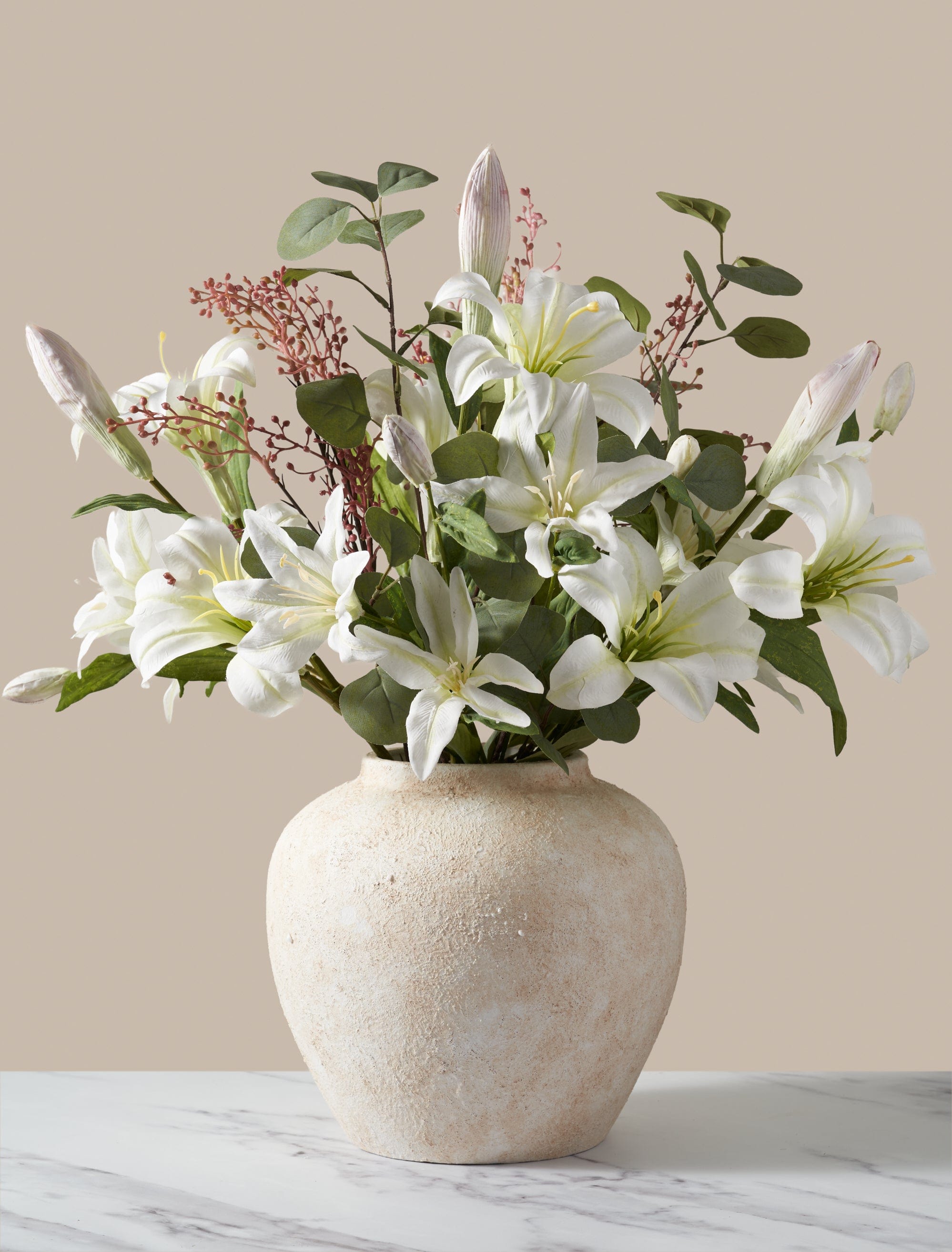 white lily arrangements Faux Arrangement