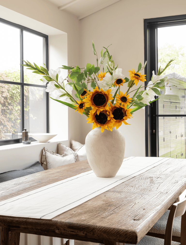 Faux Arrangement - Sunflower & White Gladiolus