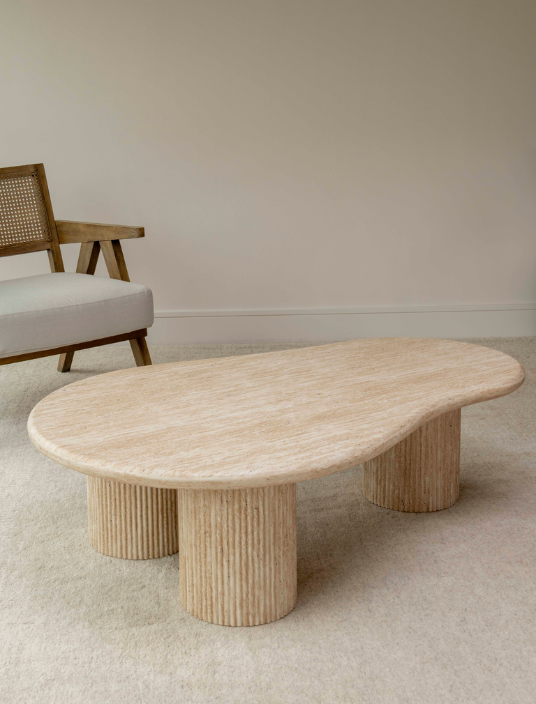 Luna Coffee Table - Travertine Stone
