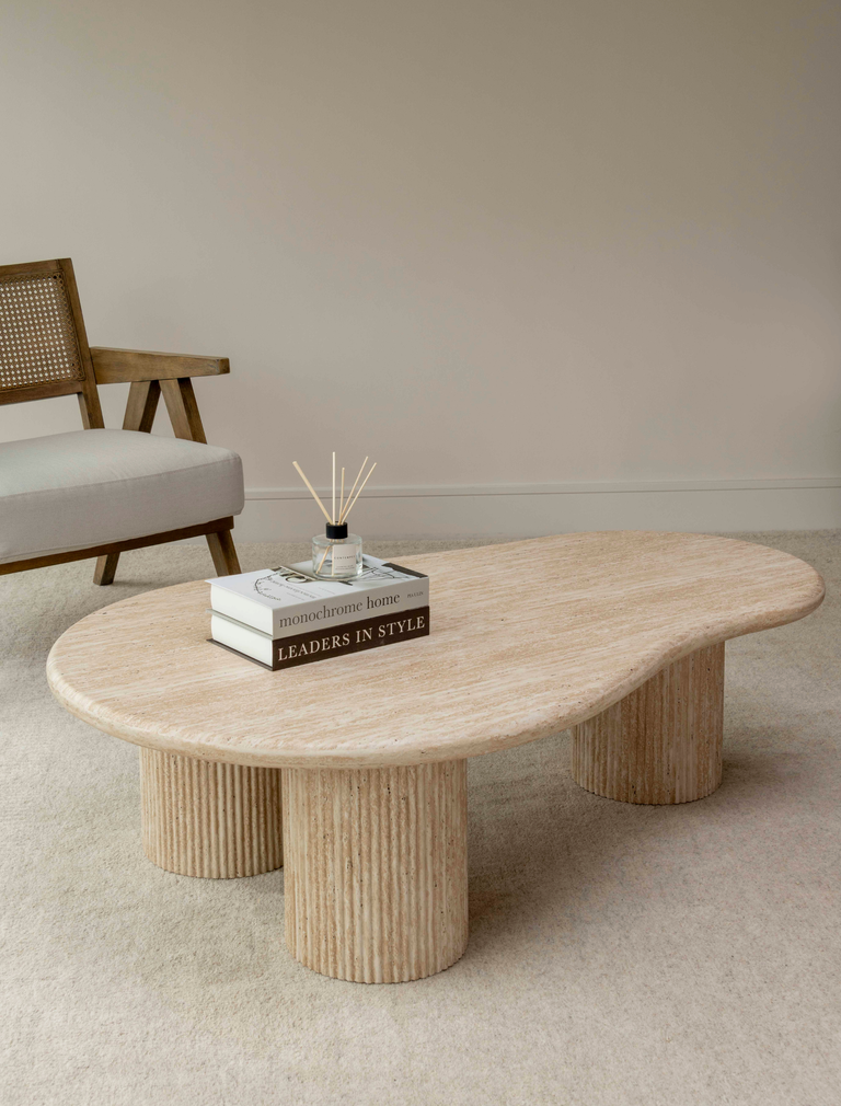Luna Coffee Table - Travertine Stone