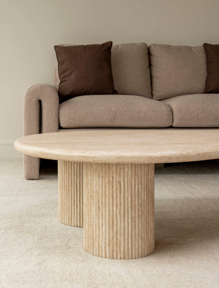 Luna Coffee Table - Travertine Stone
