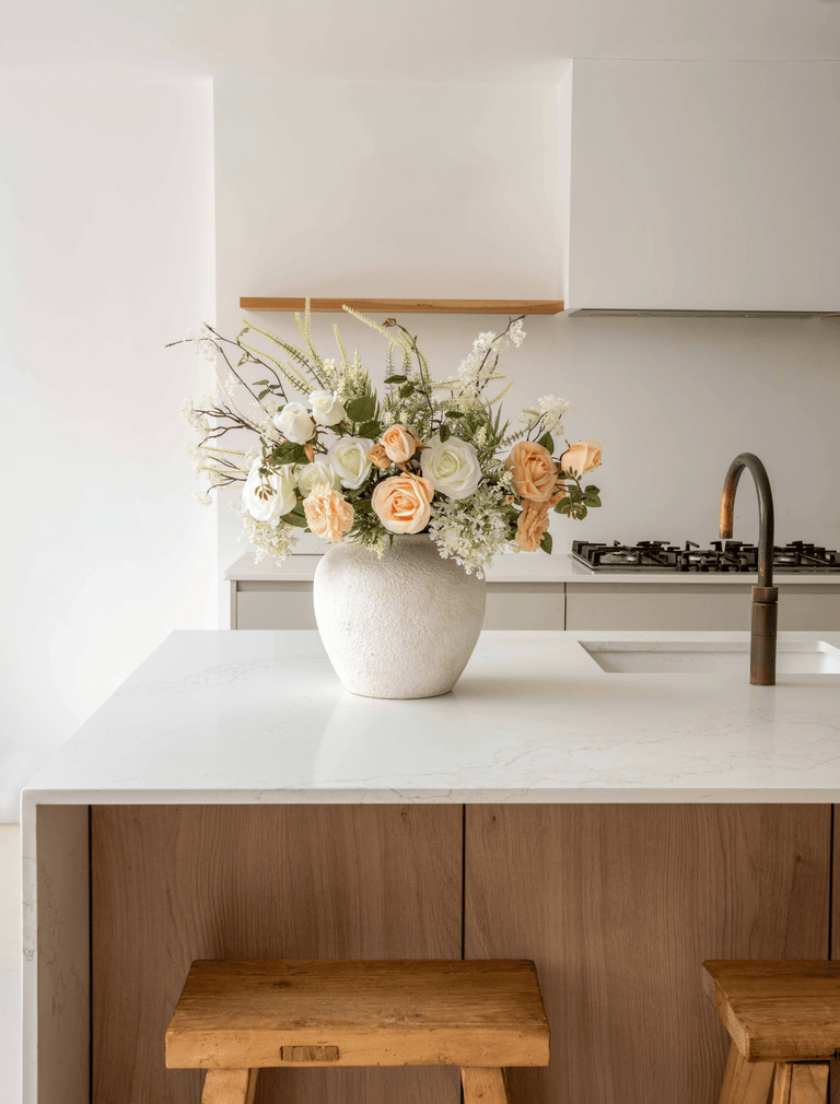 Faux Arrangement - Peach Rose