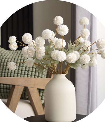 zxcvbnn Diamond Painting Artificial White Flowers Artificial Winter Flowers  Kiku Flower Home Kitchen Living Dinning Room Decor Valentine Table Runner