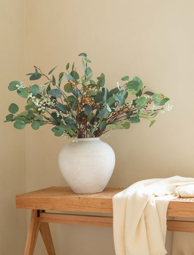 Faux Arrangement - Eucalyptus and Neutral Berry