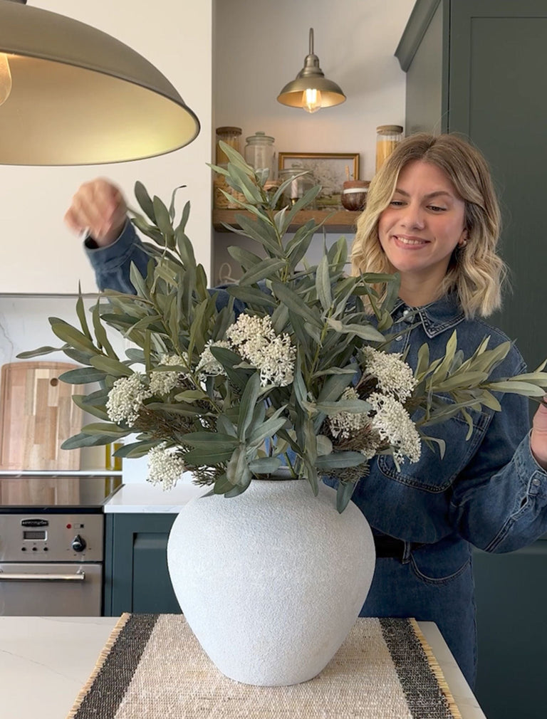 artificial olive plant arrangement in pot Faux Arrangement