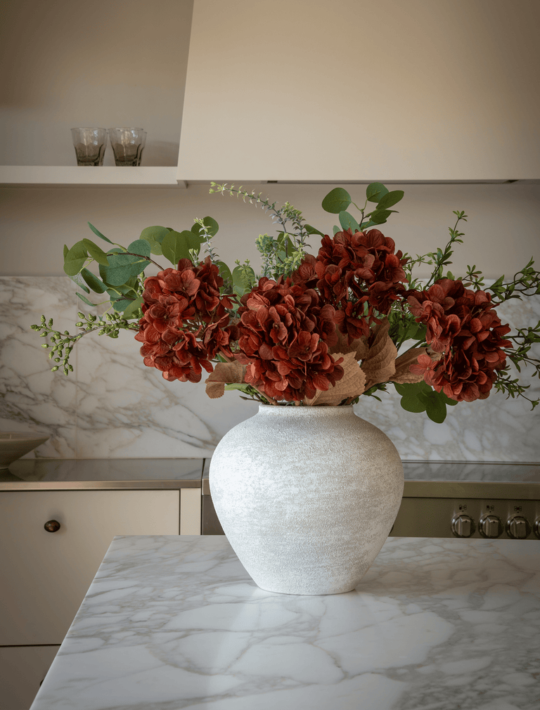 Faux Arrangement - Eucalyptus & Cinnamon Hydrangea