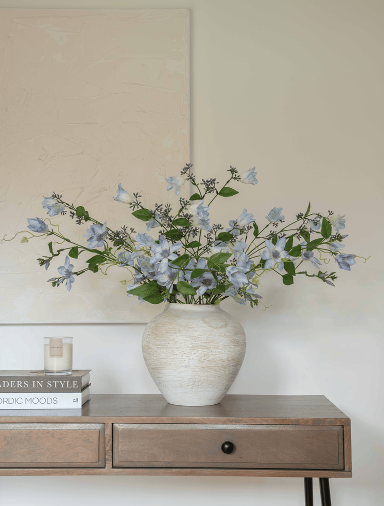 Faux Arrangement - Bell Flower & Clematis Blue