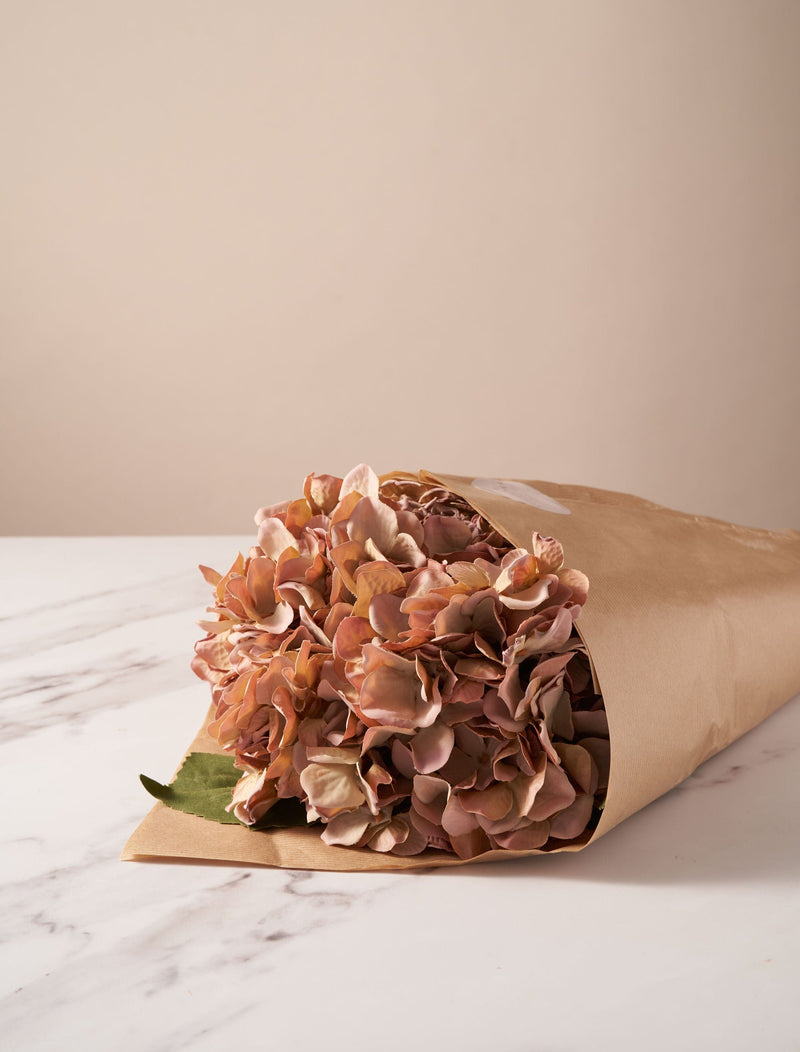 Faux Hydrangea Bouquet - Umber