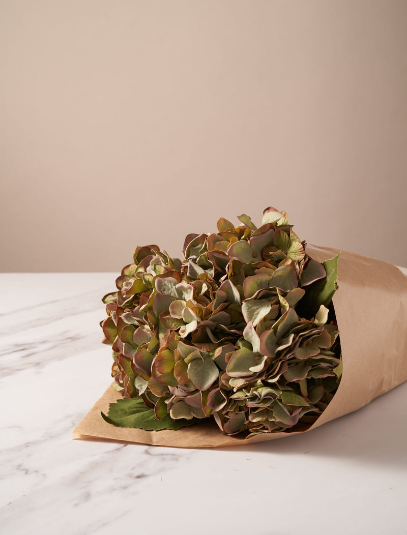 Faux Hydrangea Bouquet - Green