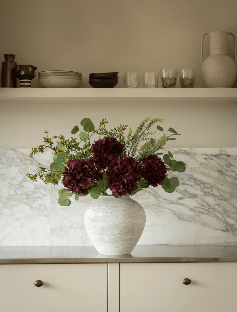Faux Arrangement - Eucalyptus & Rouge Hydrangea