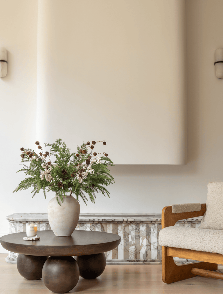 Faux Arrangement - White Berry & Pine Cone