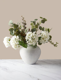 Faux Arrangement - Eucalyptus & White Hydrangea