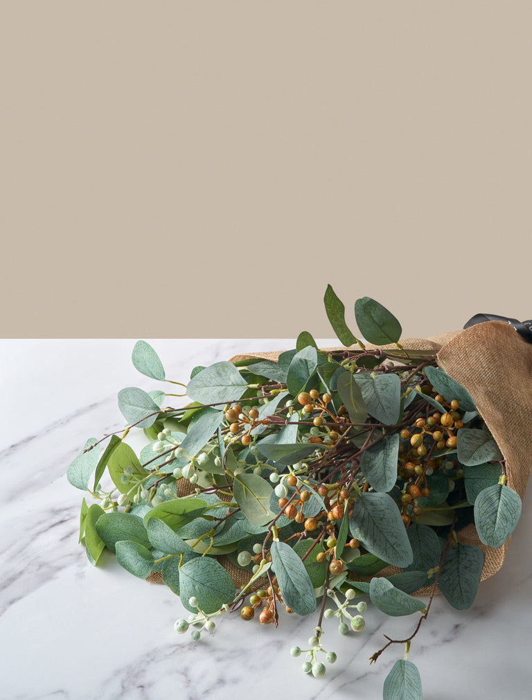 Faux Arrangement - Eucalyptus and Neutral Berry