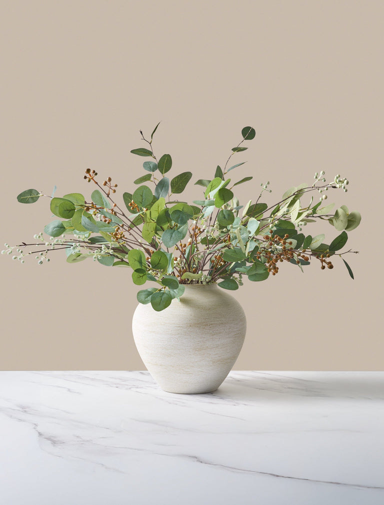 Faux Arrangement - Eucalyptus and Neutral Berry