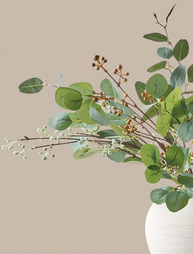 Faux Arrangement - Eucalyptus and Neutral Berry
