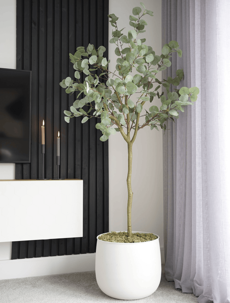 faux eucalyptus plant in pot Faux Eucalyptus Tree 160cm / 5ft 2" – contempee