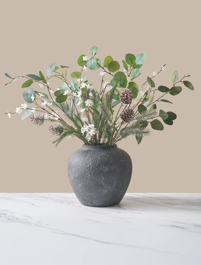 Faux Arrangement - Eucalyptus and Winter White