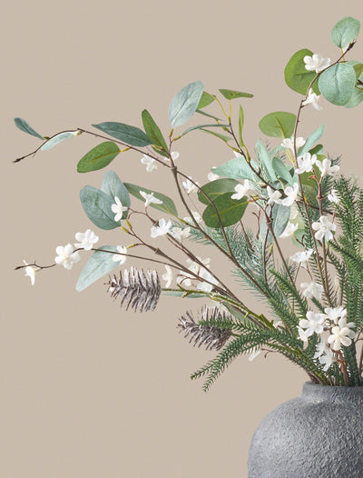 Faux Arrangement - Eucalyptus and Winter White