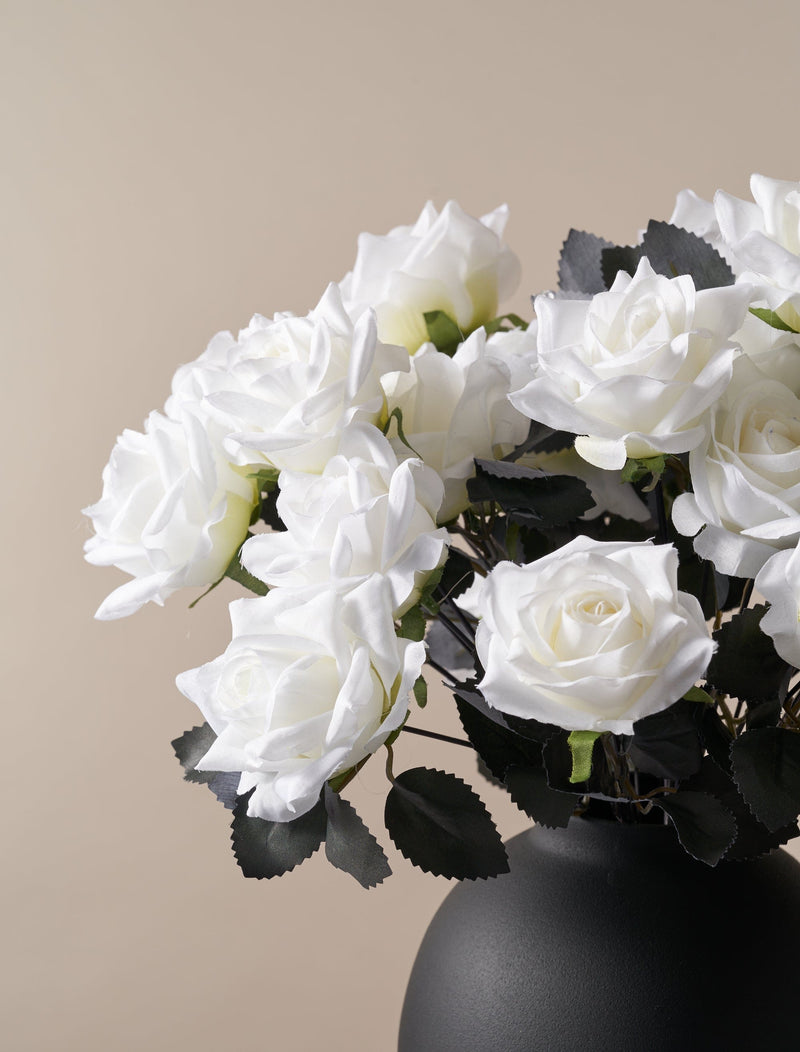 Faux Rose Bouquet - White (27 Rose Heads)