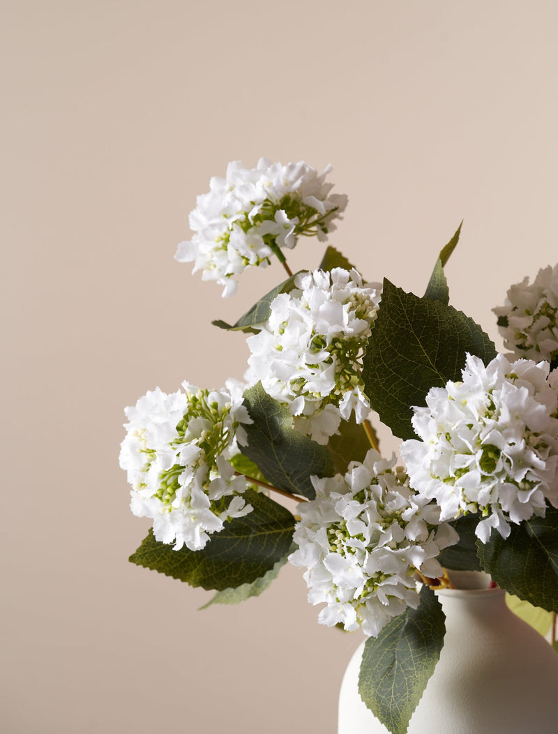 Faux Mini Hydrangea Bouquet - White