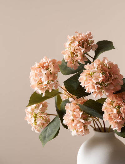 Faux Mini Hydrangea Bouquet - Blush (3 Stems)