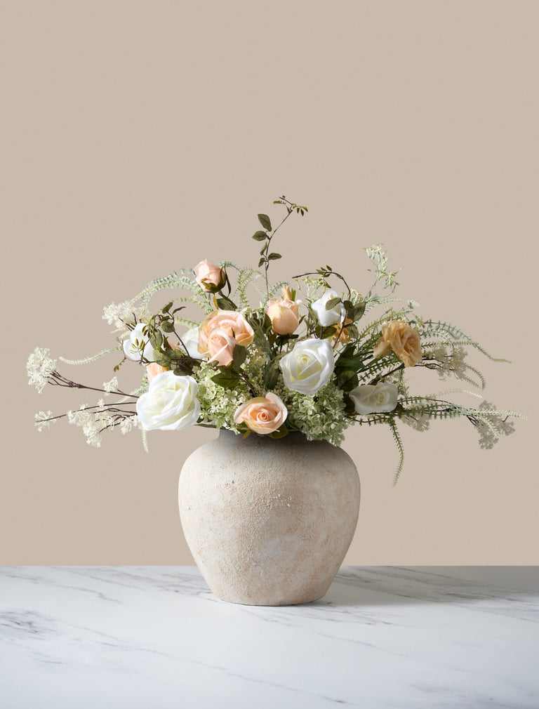 Faux Arrangement - Peach Rose