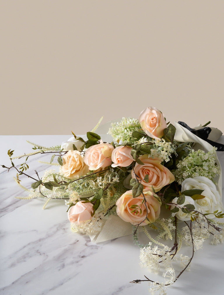 Faux Arrangement - Peach Rose
