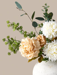 Faux Arrangement - Cream Peony & Eucalyptus