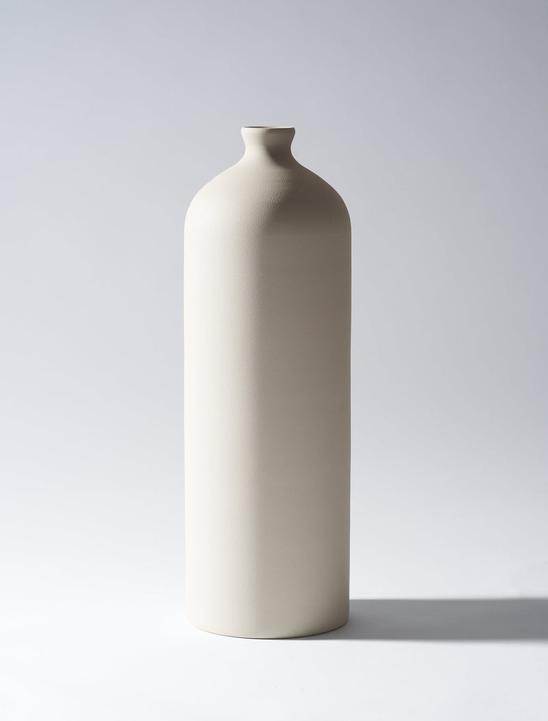 Tall Aria Iron Vase - Pale Taupe