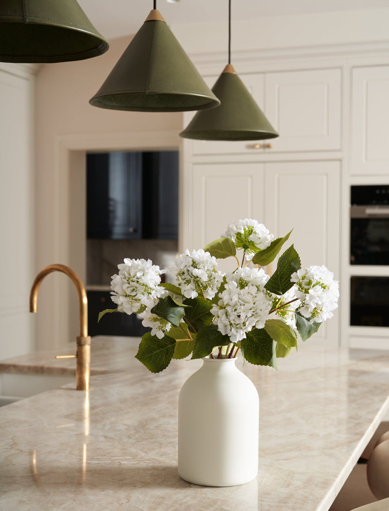 Faux Mini Hydrangea Bouquet - White