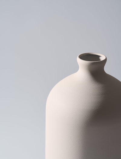 Tall Aria Iron Vase - Pale Taupe
