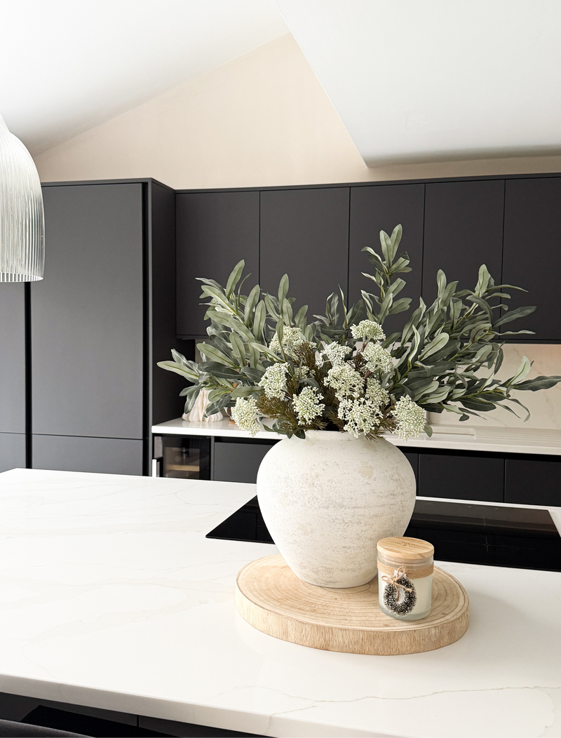 Faux Arrangement - Olive & White Berry