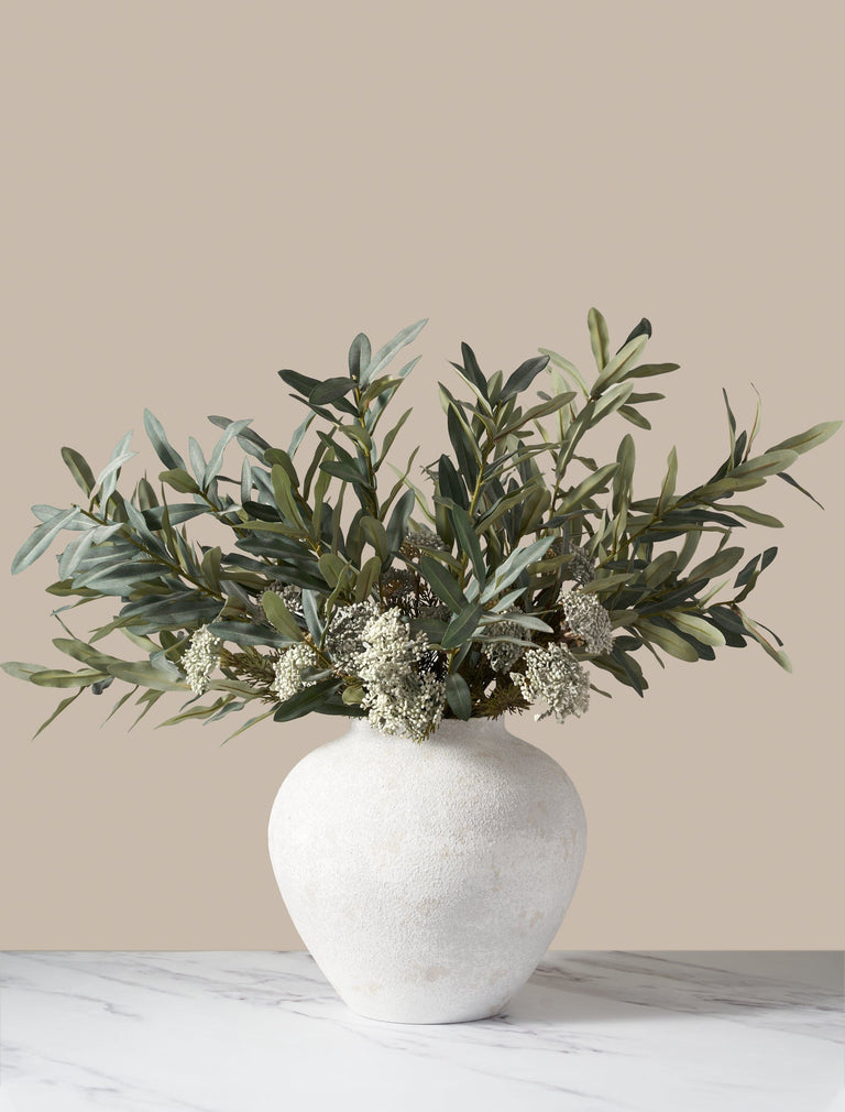 artificial olive plant arrangement in pot Faux Arrangement