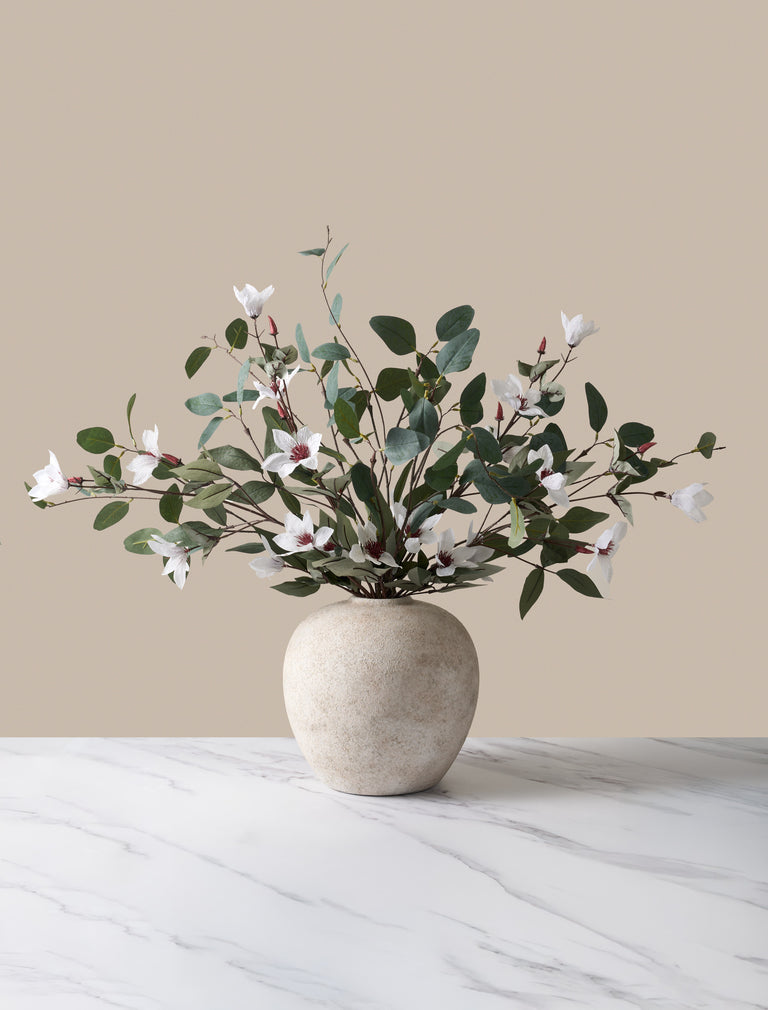 Faux Arrangement - Eucalyptus and White Magnolia