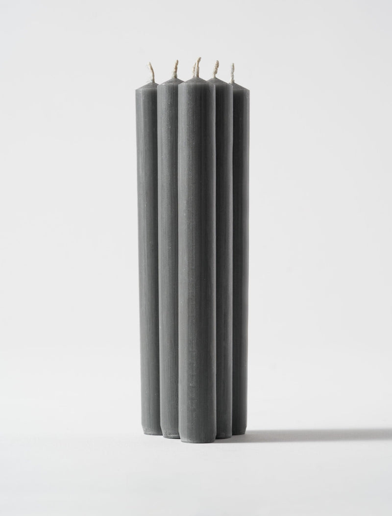 Dinner Candle 8" - Grey (Set Of 6)