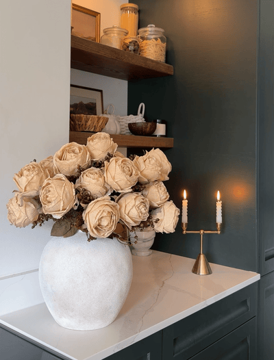 Faux Autumn Rose - Beige (3 Stems/21 Roses)