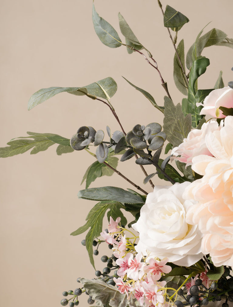 Faux Arrangement - Blush Dahlia & Blue Berry