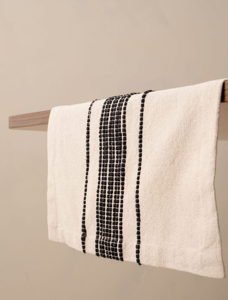Relaxed Black Stripe Table Runner 200cm