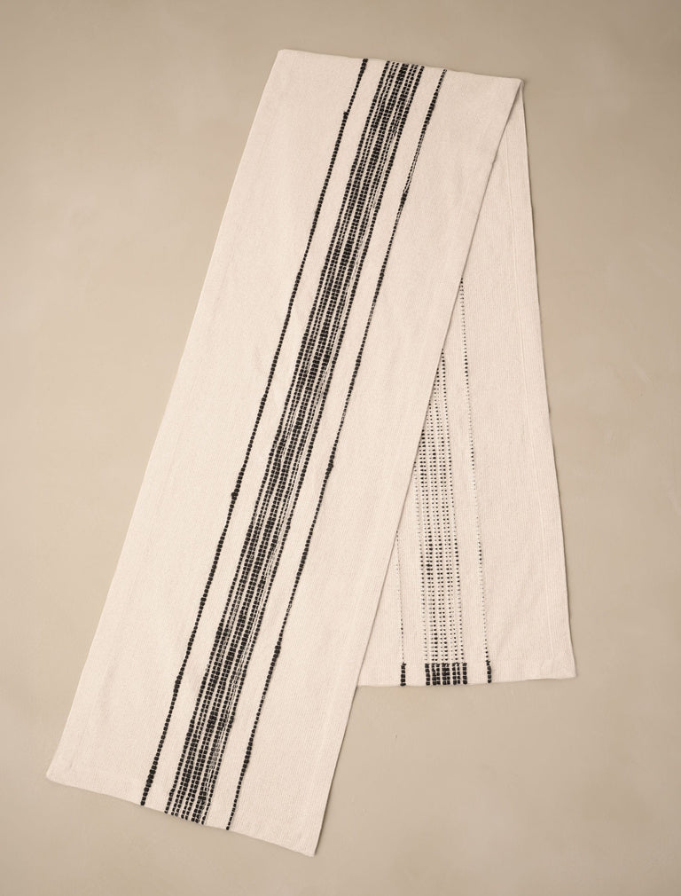 Relaxed Black Stripe Table Runner 200cm