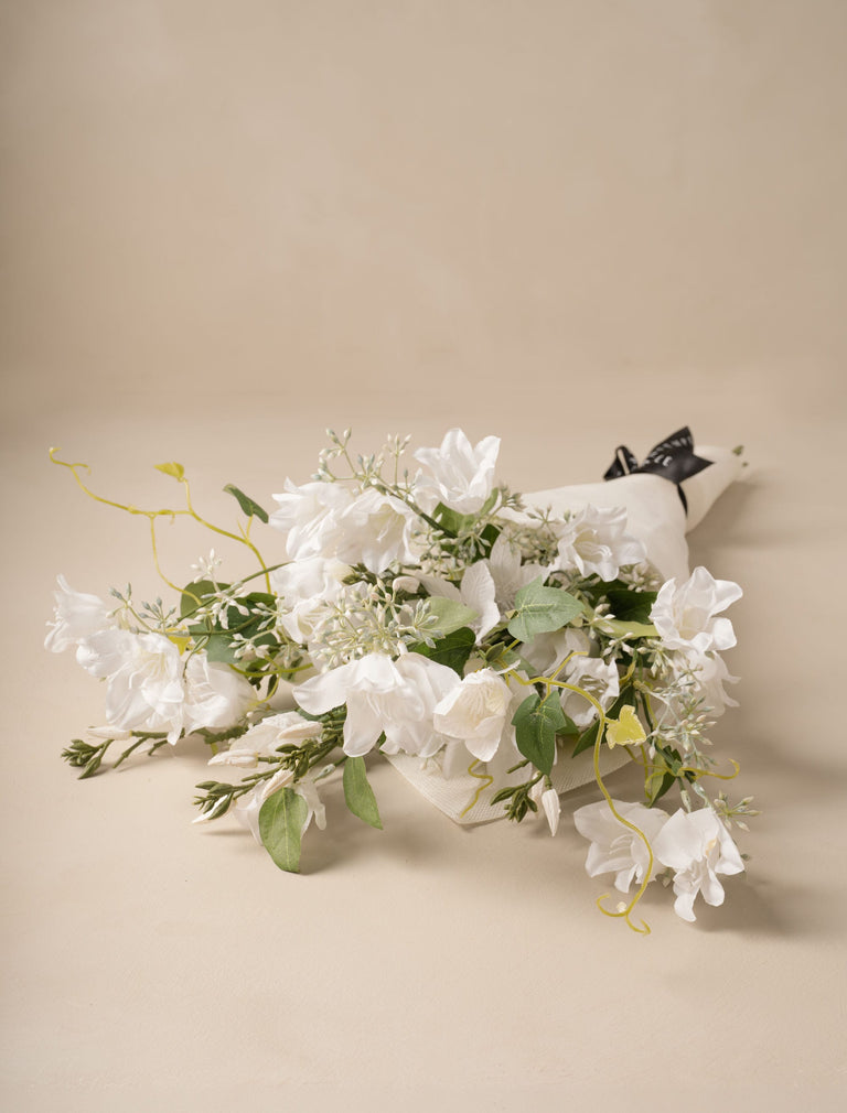 Faux Arrangement - Bell Flower & Clematis White