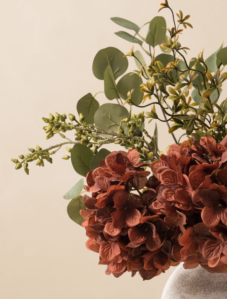 Faux Arrangement - Eucalyptus & Cinnamon Hydrangea
