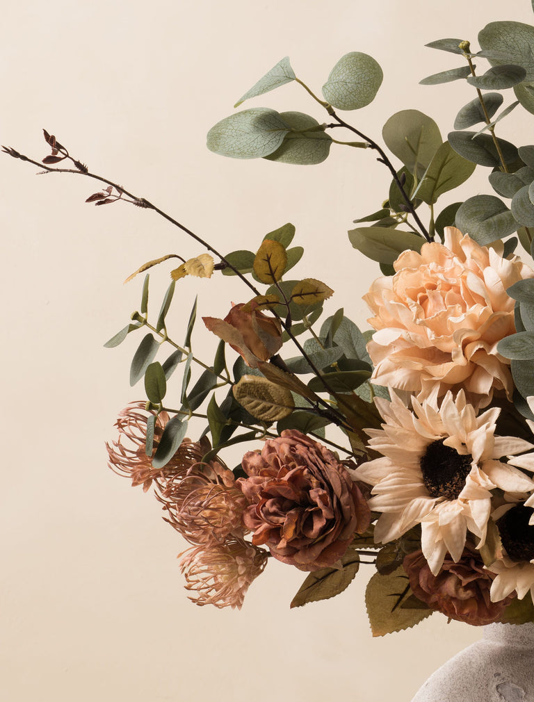 Faux Autumn Arrangement - Green & Beige