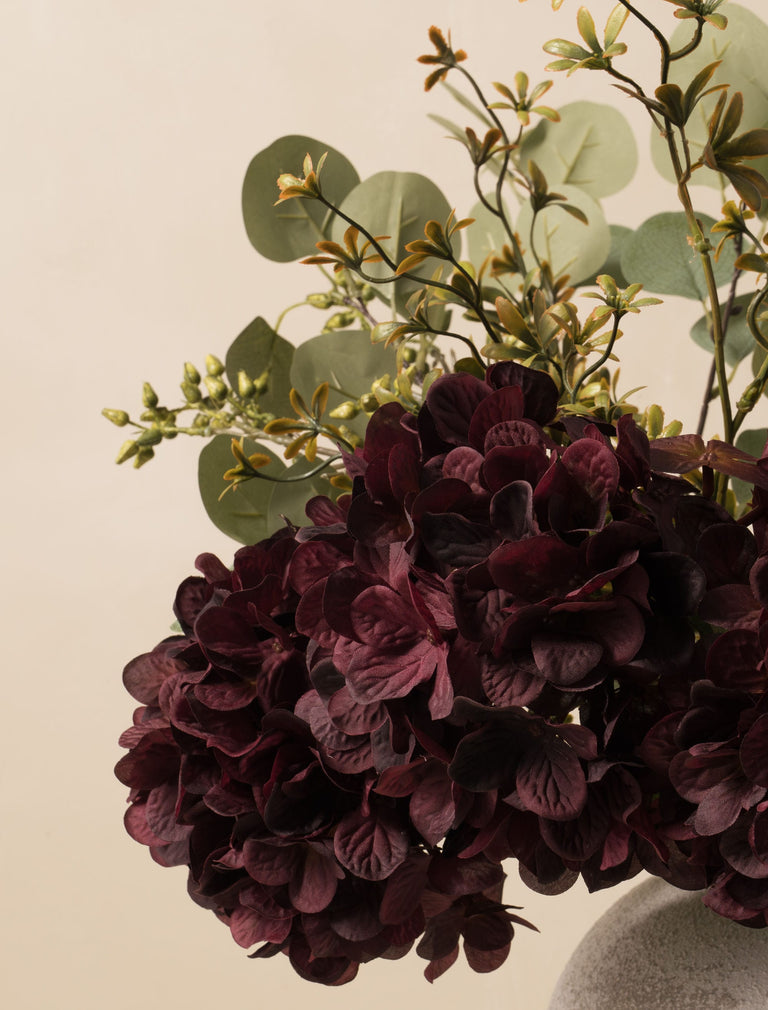 Faux Arrangement - Eucalyptus & Rouge Hydrangea