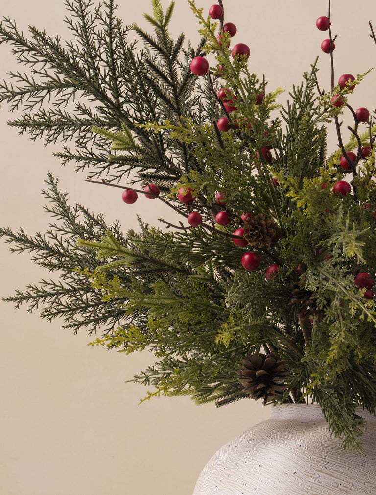 Faux Arrangement - Winter Fern & Red Berry