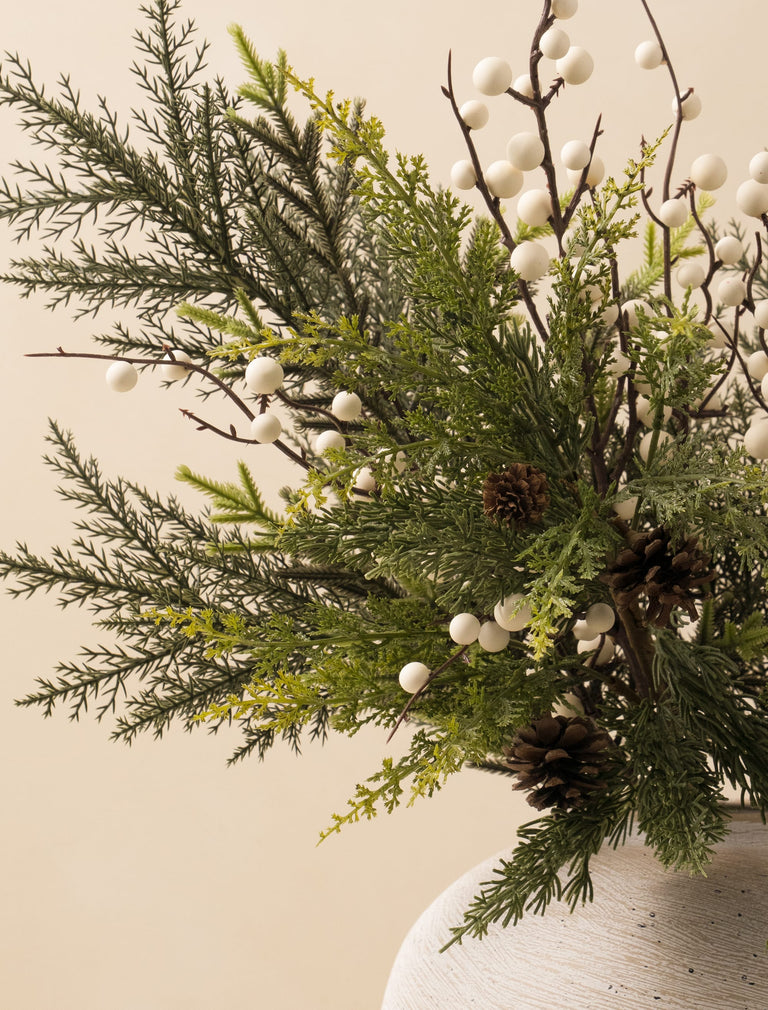 Faux Arrangement - Winter Fern & White Berry