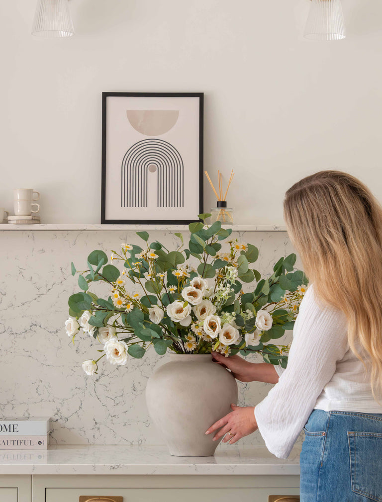 Faux Arrangement - Eucalyptus & White Chamomile