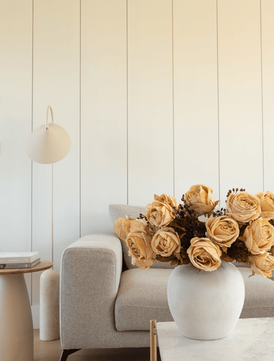 Faux Large Rose Arrangement - Beige (3 Stems/21 Roses)