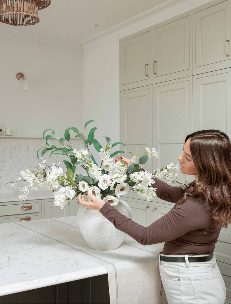 Faux Arrangement - Rose & Delphinium White