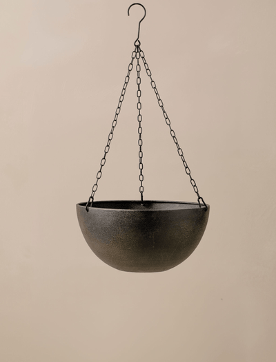 large black hanging planter Iris Iron Hanging Basket