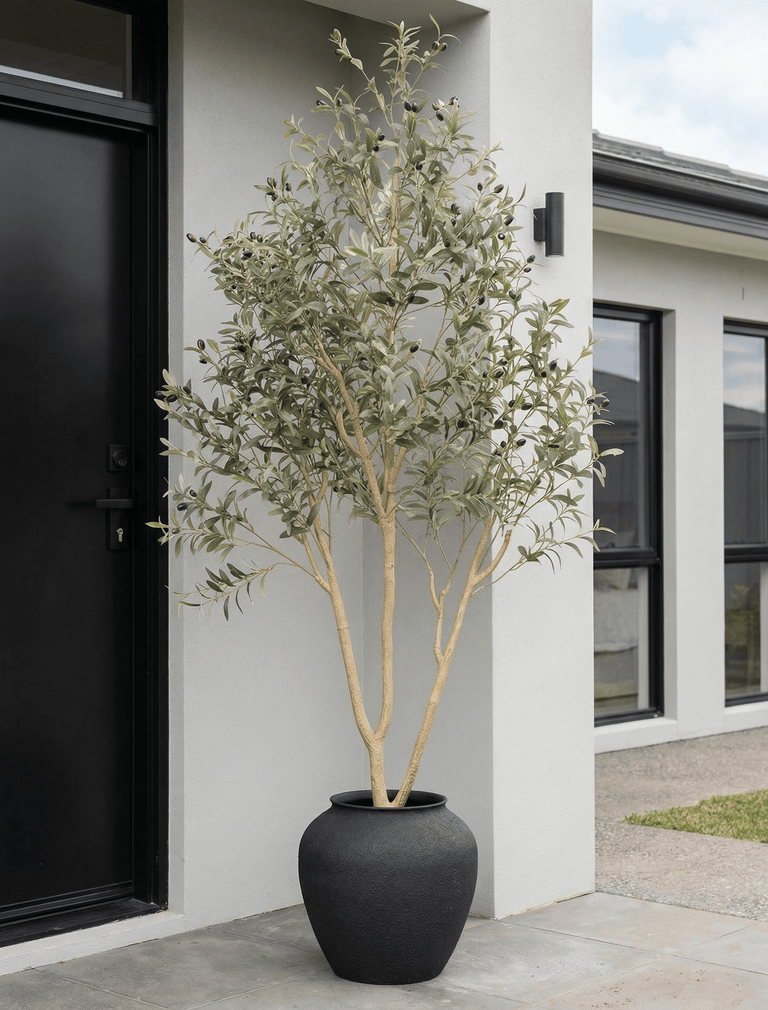 Faux Outdoor Mediterranean Olive Tree (Indoor or Outdoor) 200cm / 6ft 7in